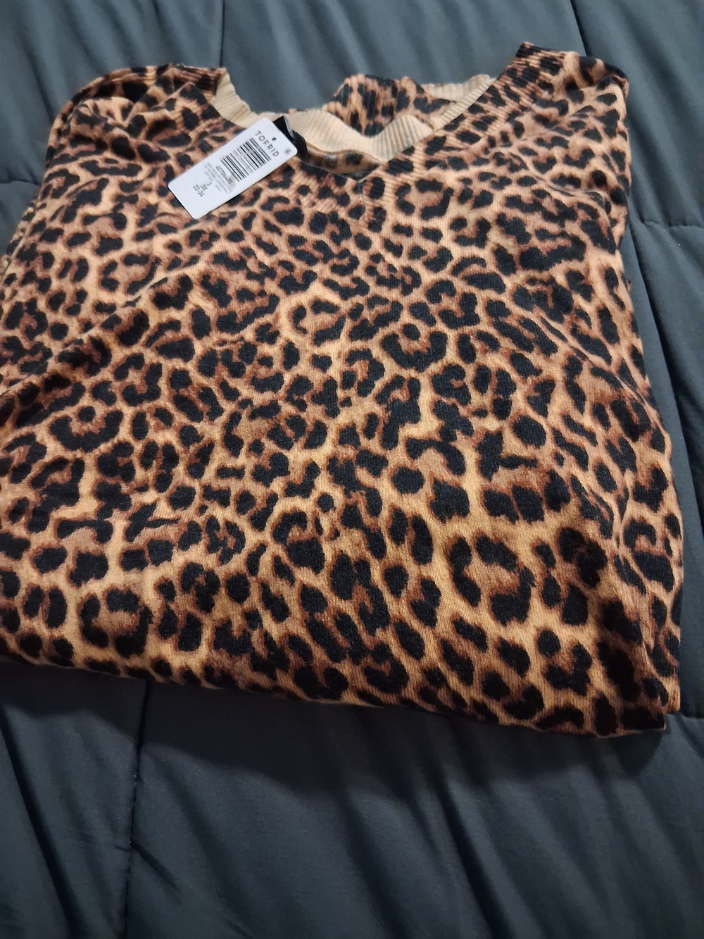 torrid Wonen Leopard Print Pajama Top - Black & Tan